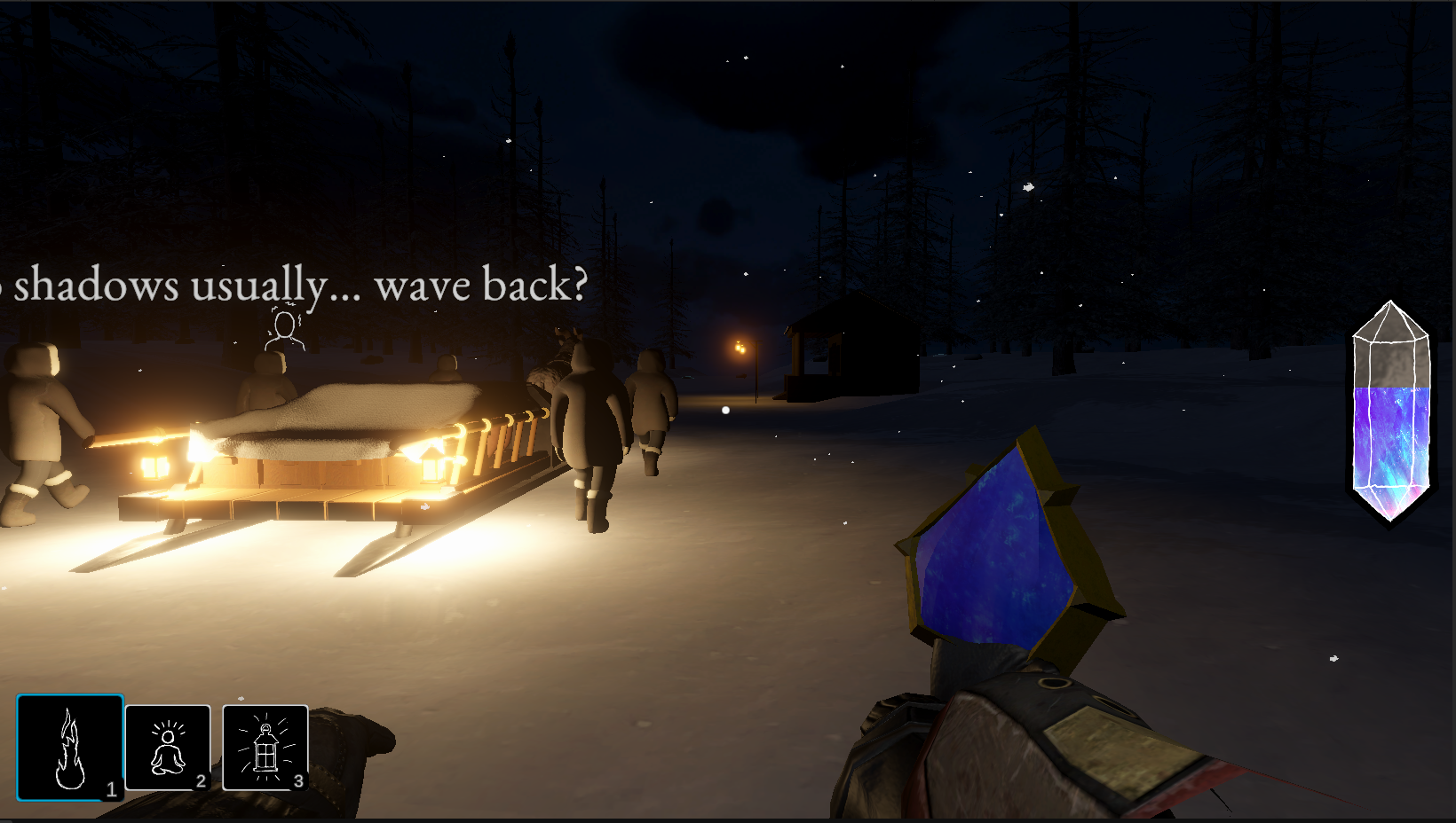 Screenshot of the caravan approaching the final outpost