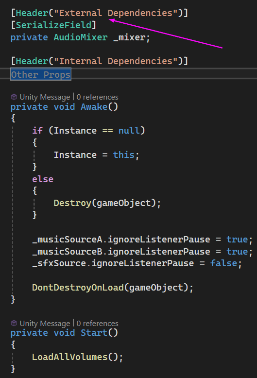 Screenshot showing the Audio Mixer being noted as an external dependency