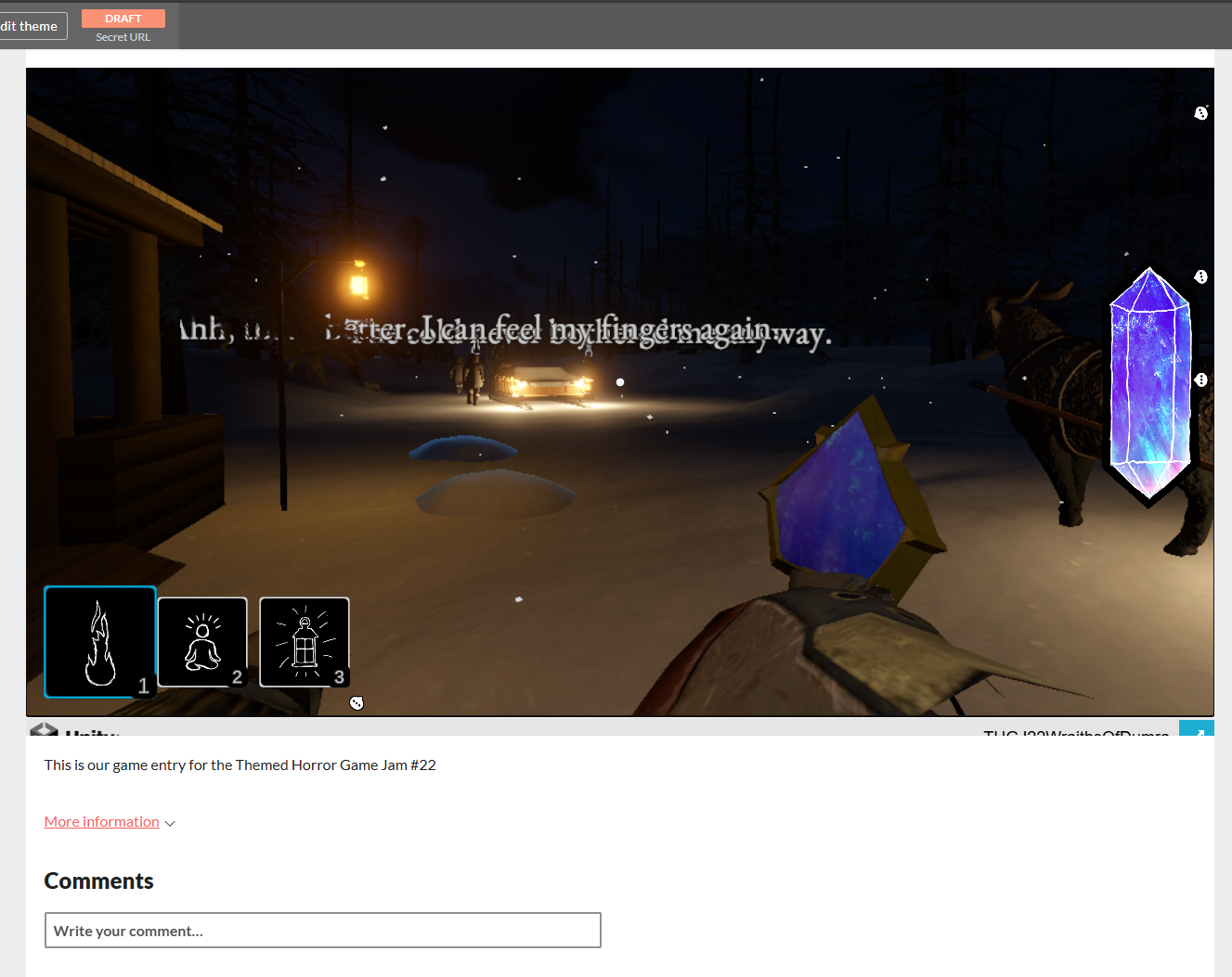 Screenshot of the game running on Itch