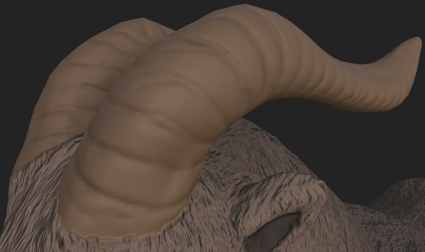 Gif showing the different states of the horn texture