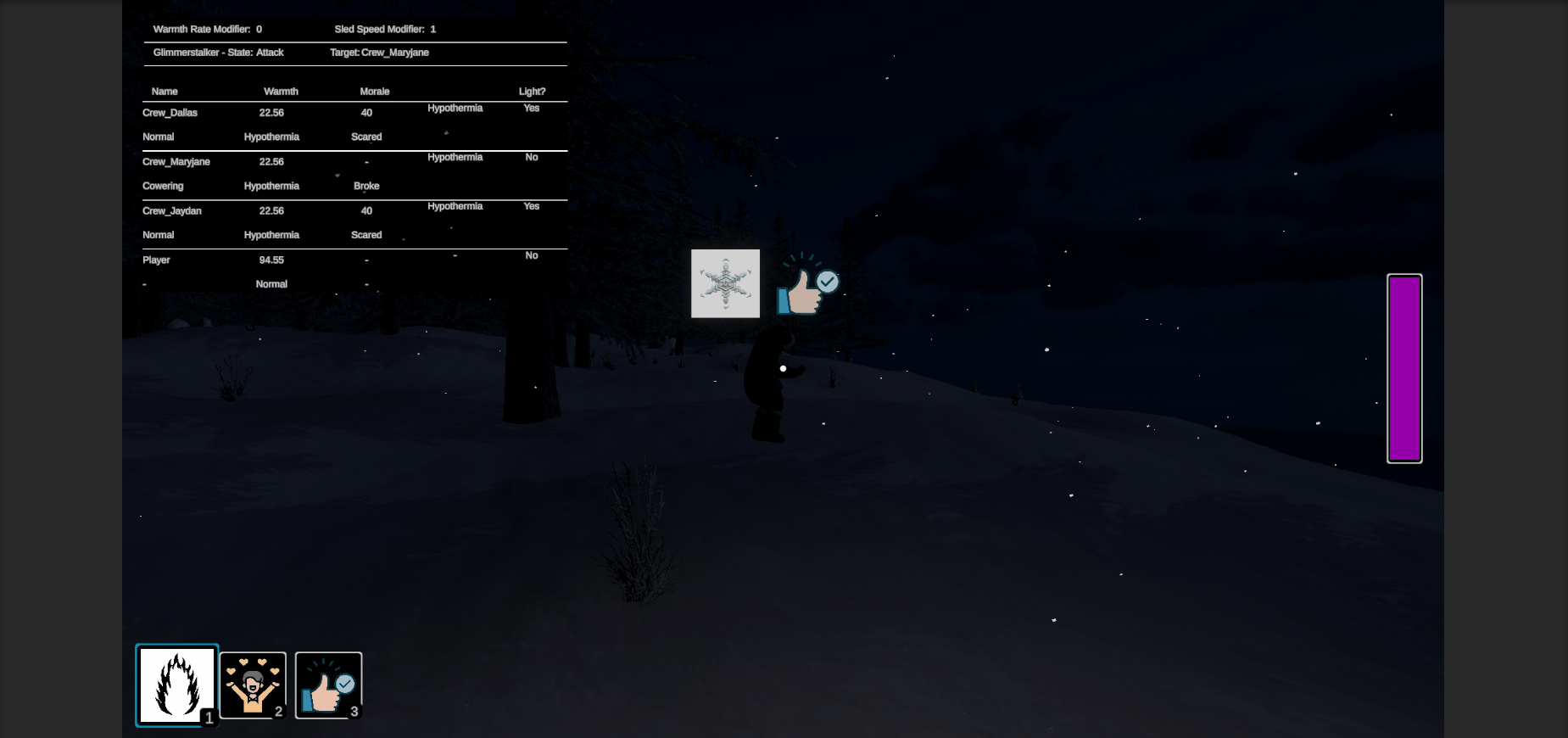 Gif of the Glimmerstalker attacking a Cowering Crew member