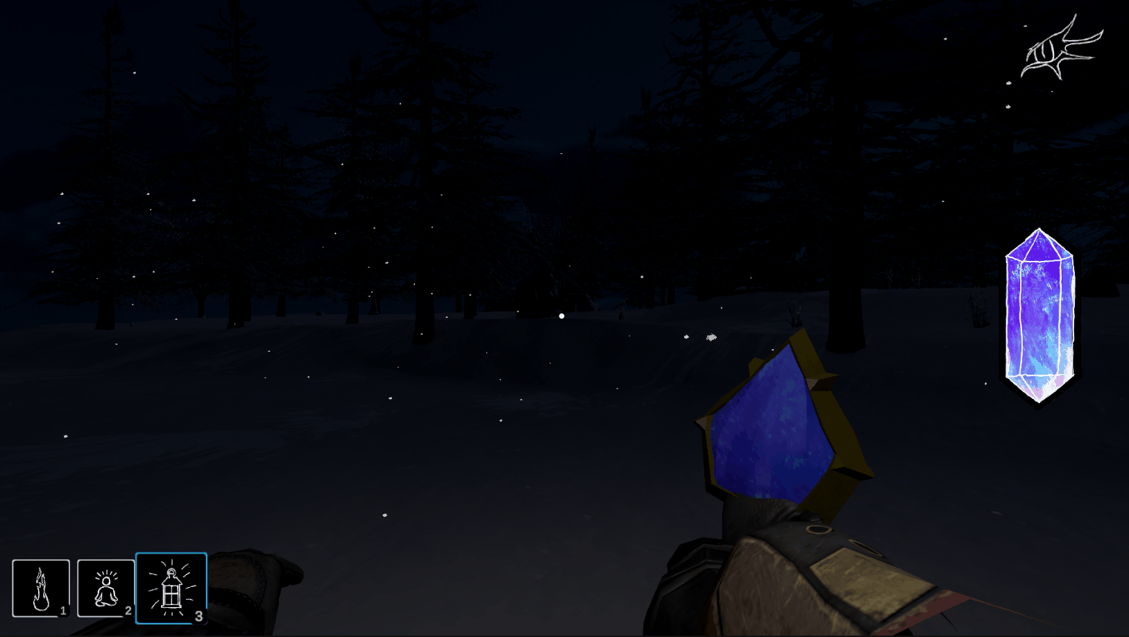 Gif of the Glimmerstalker appearing in a puff of snow