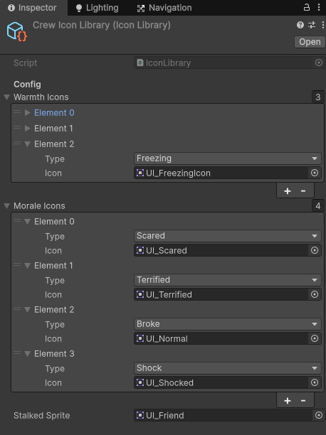 Icon Library config in Inspector