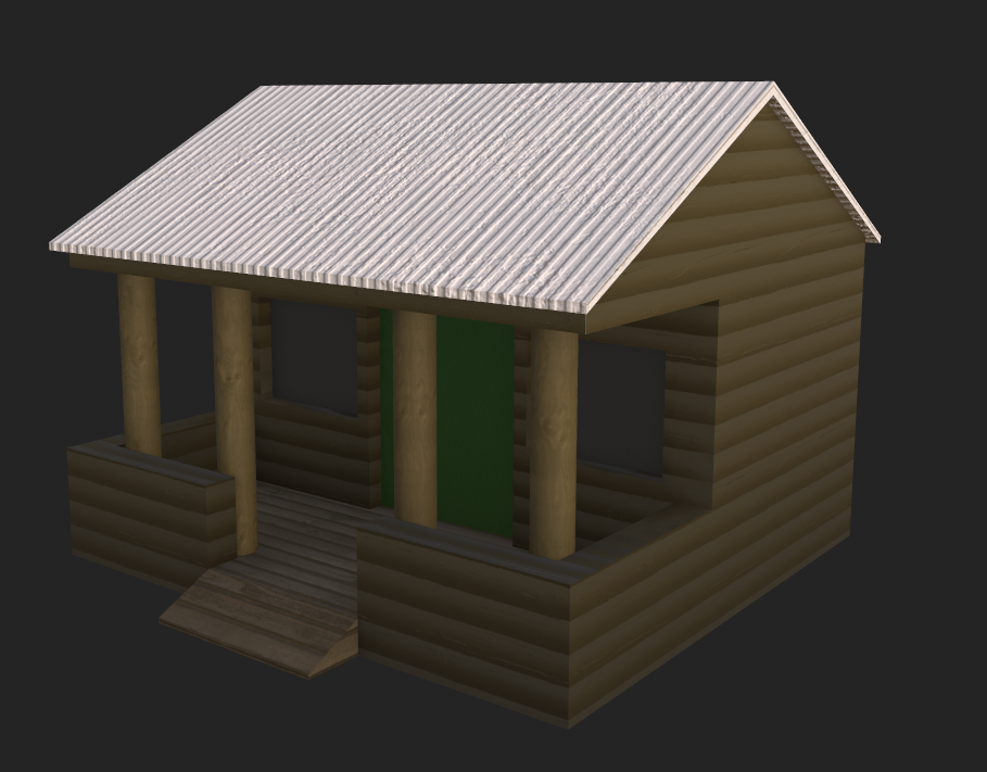 Screenshot of the new outpost after being textured in Substance Painter