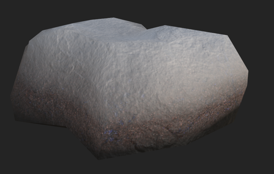 Screenshot of the newly textured rock asset