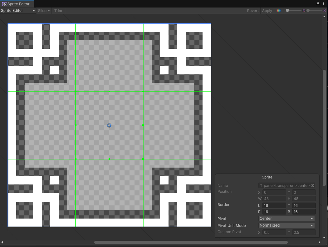 Screenshot of the existing panel sprite