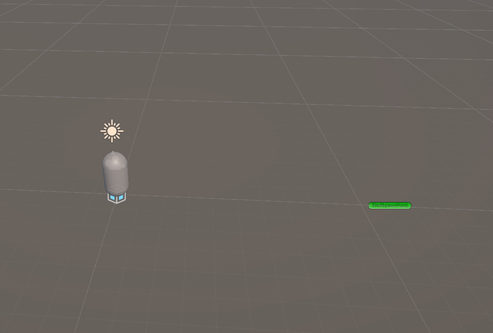 Shows player and spawn point in empty void