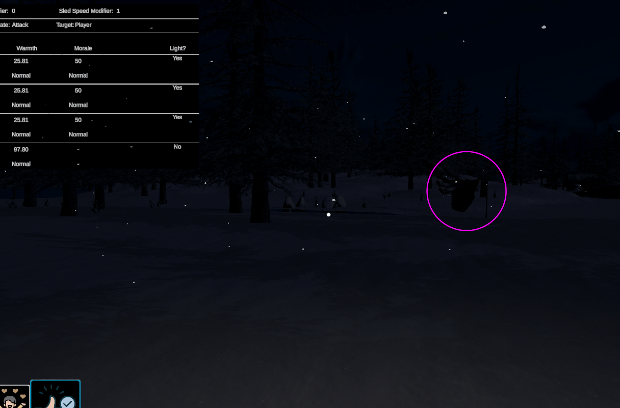 Screenshot showing where the Glimmerstalker is in the dark